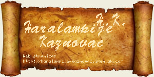 Haralampije Kaznovac vizit kartica